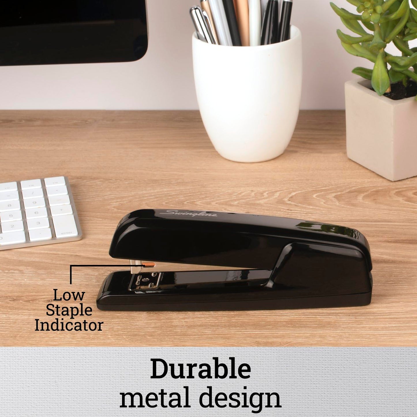 Swingline Stapler, 30 Sheet Capacity, 747 Business Stapler, Jam Free, Anti-Microbial, Metal, Black (74741)