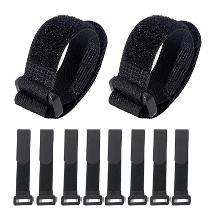 HUAPX Fastening Nylon Strap with Buckle,10Pack Reusable Self-Adhesive Hook and Loop Cable Securing Straps,Adjustable Cinch Straps for Cords Organized and Tidy(1" x 8")