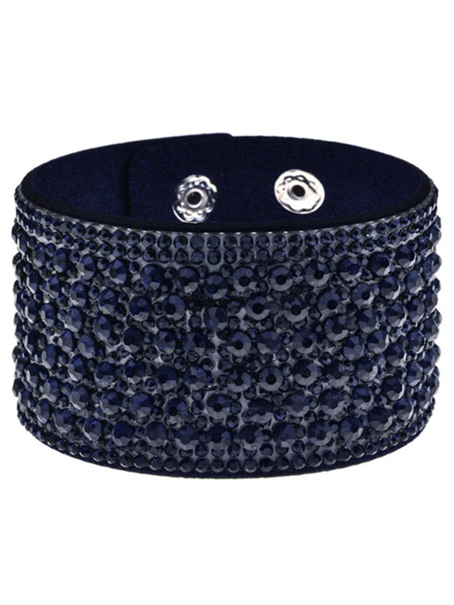 Long tiantian Black Bracelets for Women Rhinestone Leather Cuff Bracelet Birthday Party Prom Jewelry Gifts