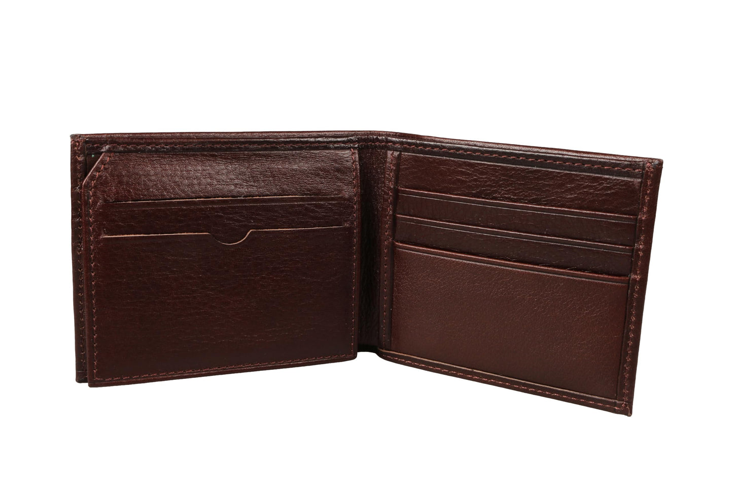grande 1488 - Genuine Leather Bifold Classic Men Wallet with ID Window - Dark Brown