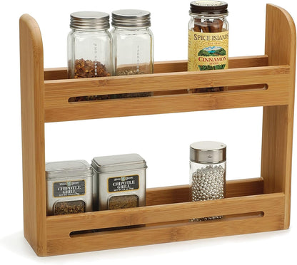 RSVP International Bamboo Collection, Countertop Décor for Kitchen & Tabletop, Spice Rack, 12x2.75x10.25"