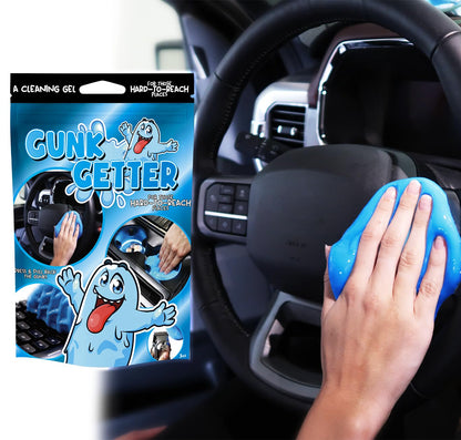 PeerBasics Gunk Getter, Cleaning Gel for Those Hard to Reach Places, Automotive Cup Holder Electronic Keyboard Office, Slime Gel Cleaner Dust Crumb Removal (Resealable Pouch, Blue, 3oz)