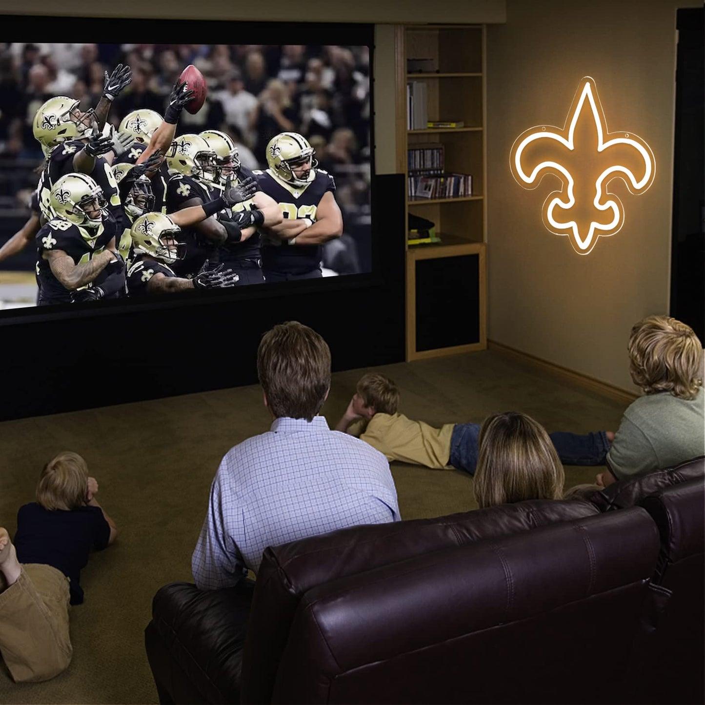 WonderfulLife Saints Neon Sign for Home Bar Pub Party Decor,Football Team Logo Led Neon Lights for Man Cave,Easy Hanging on the Office Wall or Game Room.5V USB Power supply.