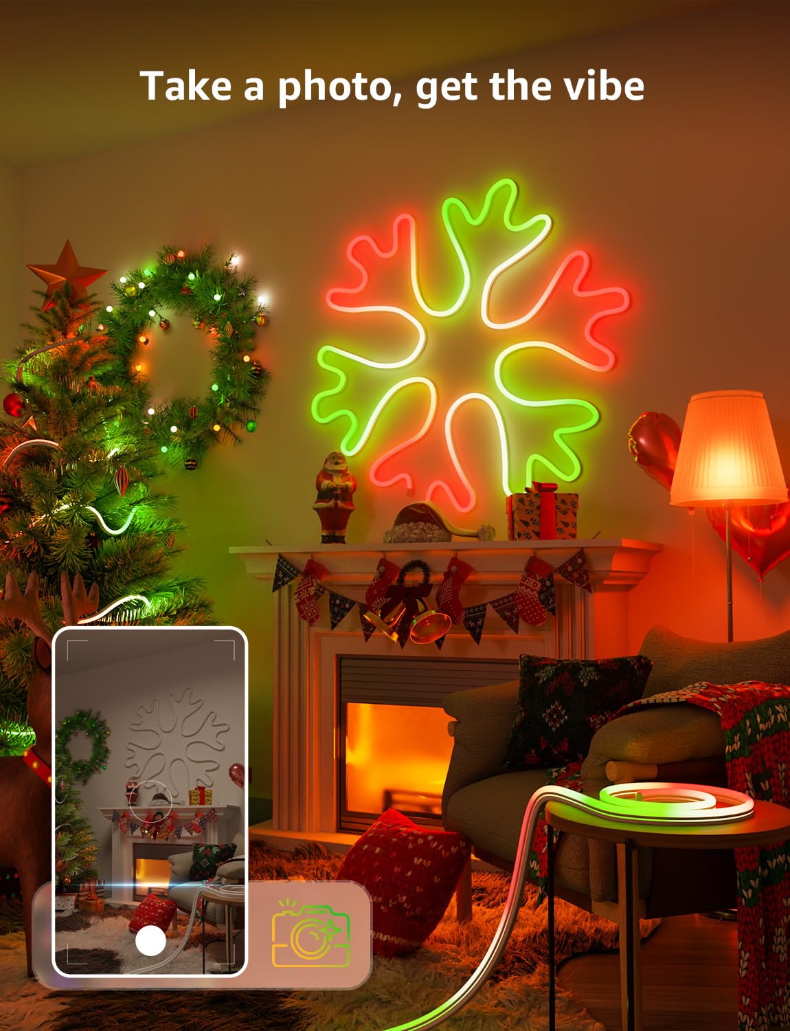 Lepro N1 AI Smart RGB Rope Lights for Christmas, Personalized AI Lighting Designer, LightBeats Music Sync, Color Segment DIY, Voice Control Via App, 9.84ft Wi-Fi & Bluetooth LED Strip Lights