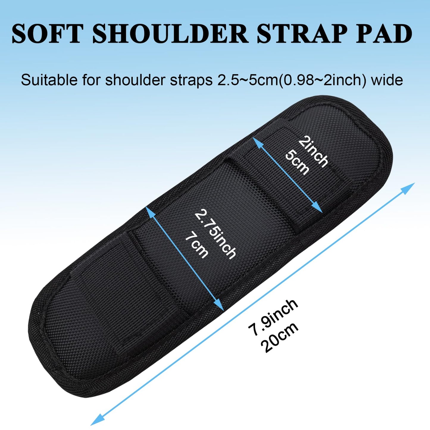 SOGOYFLA Soft Shoulder Strap Pad, Breathable & Removable Backpack Strap Pads for Bag Strap（2PCS-Black）