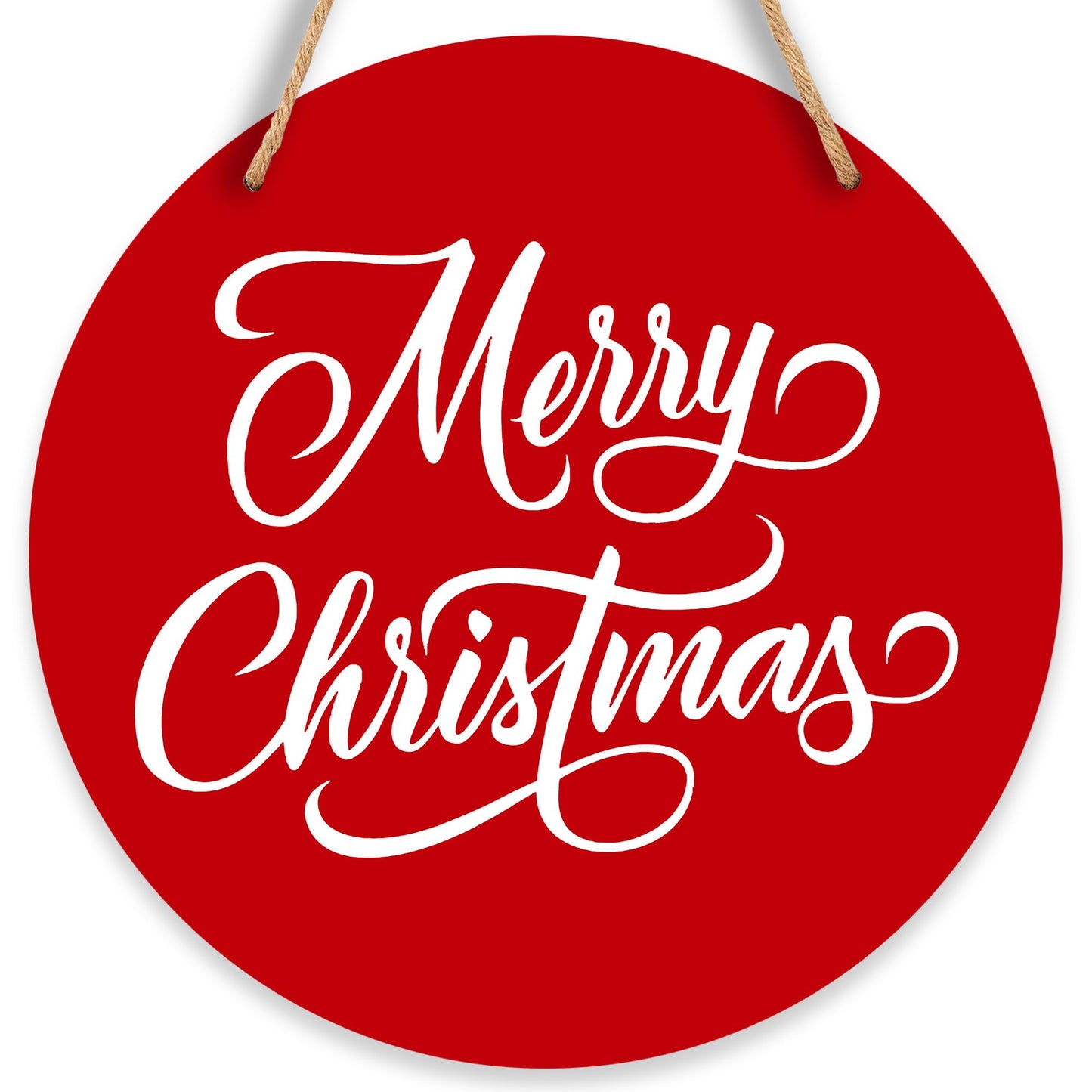 10" Red Merry Christmas Hanging Sign, Winter Holiday Wall Art Door Decor, Minimalism Xmas Wooden Decor, Rustic Farmhouse Home Office Christmas Party Favor And Accessories -A04