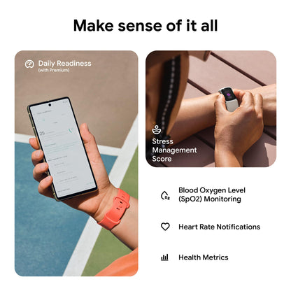 Fitbit Charge 6 Fitness Tracker with Google Apps - Heart Rate on Exercise Equipment - 3-Month Google Health Premium Membership Included - Health Tools - Obsidian/Black - Small&Large Bands Included
