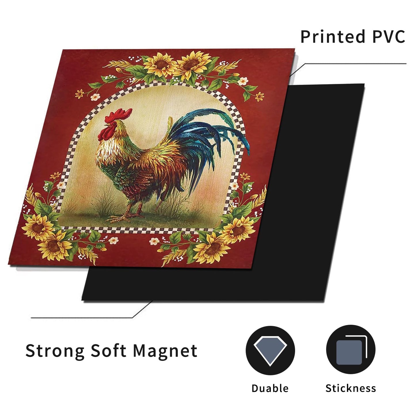 23 W x 26 H inches Dishwasher Cover Decorative Magnet Rooster Kitchen Dishwasher Covers for The Front Dishwasher Door Magnet