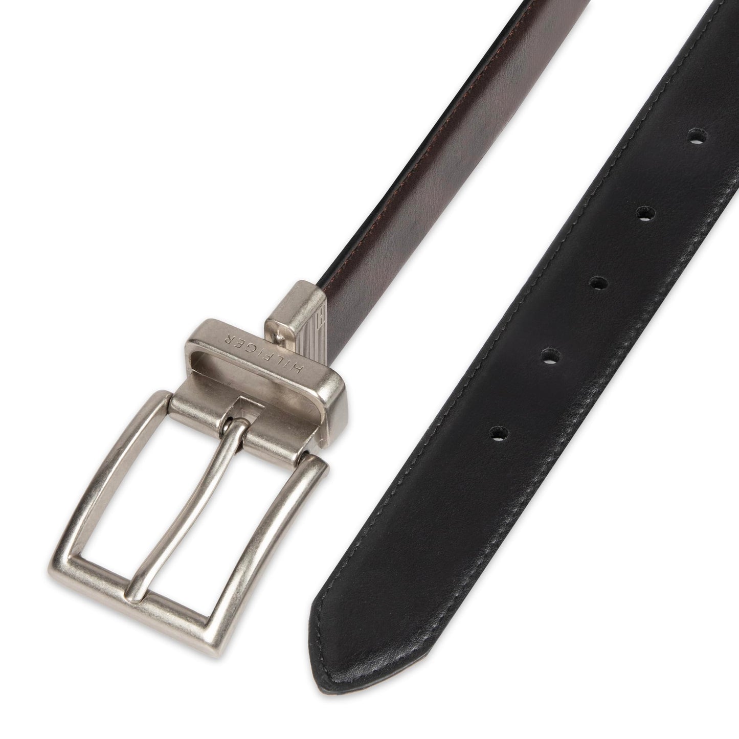 Tommy Hilfiger mens Reversible Belt, Brown/Black, 36 US