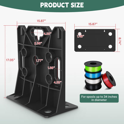 Ustinian Wire Spool Rack, Multi Purpose Wire Dispenser Cable management rack for organizing cables, 34" diameter‌ 17" tall 15.87" wide 330 pound weight capacity (Black, 1 Pair)