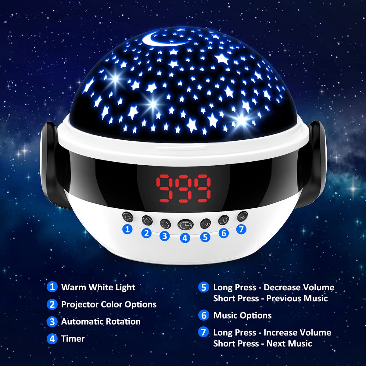 VANSHINIEER Night Light (Black-Remote)