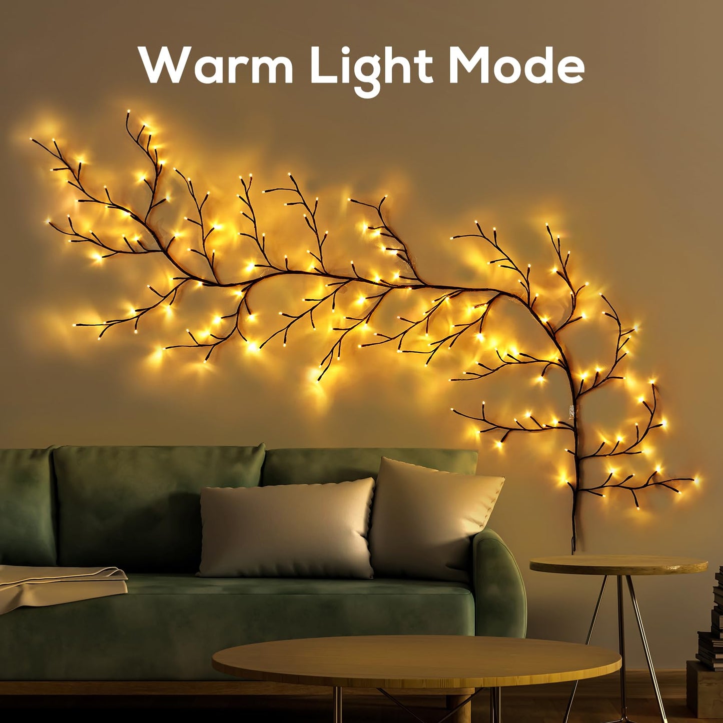 YCoisini Enchanted Willow Vine Lights for Home Decor with 160LEDs, 8.2FT Wall Decoration Light with 8 Remote Control Modes (Brown)(1PCS)