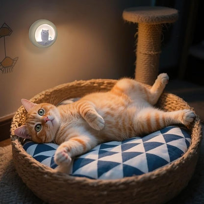 Attivolife Cat Motion Sensor Light, Rechargeable Motion Activated Night Light LED Warm White, Adjustable Brightness, Portable for Kids Adults Bathroom Bedroom Hallway Stair-Yellow