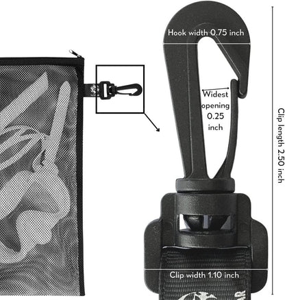 Mesh Zipper Bag Set - Durable Outdoor Trekking & Sailing Storage | 4-Pack (Black, 6 x 8 Inch)
