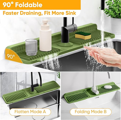 24'' Longer Faucet Mat for Kitchen Sink Splash Guard Kitchen Sink Faucet Mat