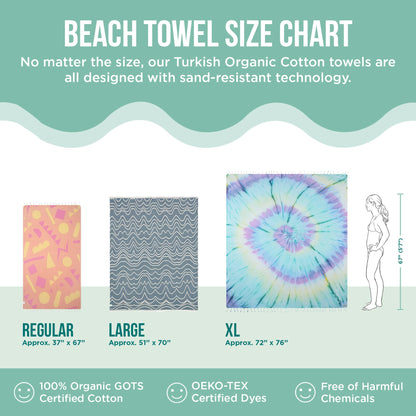 Sand Cloud Oversized Turkish Beach Towel (SoCal Dolphin) - 100% Certified Cotton Turkish Bath Towels - Sand Resistant & Quick Dry Large Beach Towel for Pool, Picnic & Travel - As Seen on Shark Tank