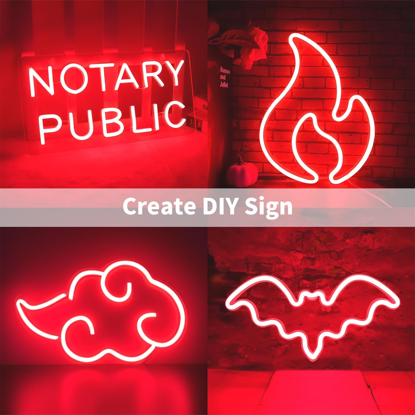 iNextStation Red Neon LED Light Strip, 16.4FT DC12V Flexible Silicone Neon Rope Lights with Touch Dimmer, IP65 Waterproof Cuttable Light Strip Kit for Gaming Room, Bedroom, Home Decor(with Plug)