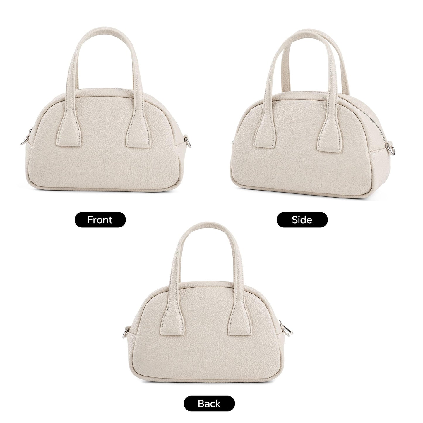 Goinsound Mini Dome Top Handle Bag for Women, Pebbled Vegan Leather Crossbody Purse with Adjustable Strap, Trendy Small Handbag