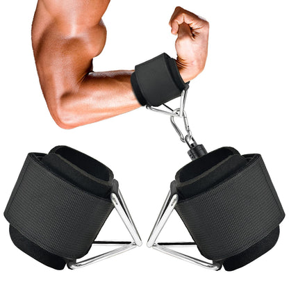 Kiadekoce Adjustable Wrist Cuffs for Cable Machine, Neoprene Padded Straps, 2 Pack Comfortable Wrist Strap, Fitness Strength Training Equipment Workouts for Men Women, Black