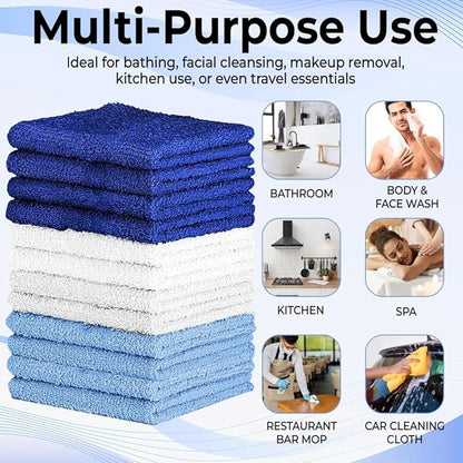 100% Cotton Washcloth Set – Soft, Absorbent Face Towels
