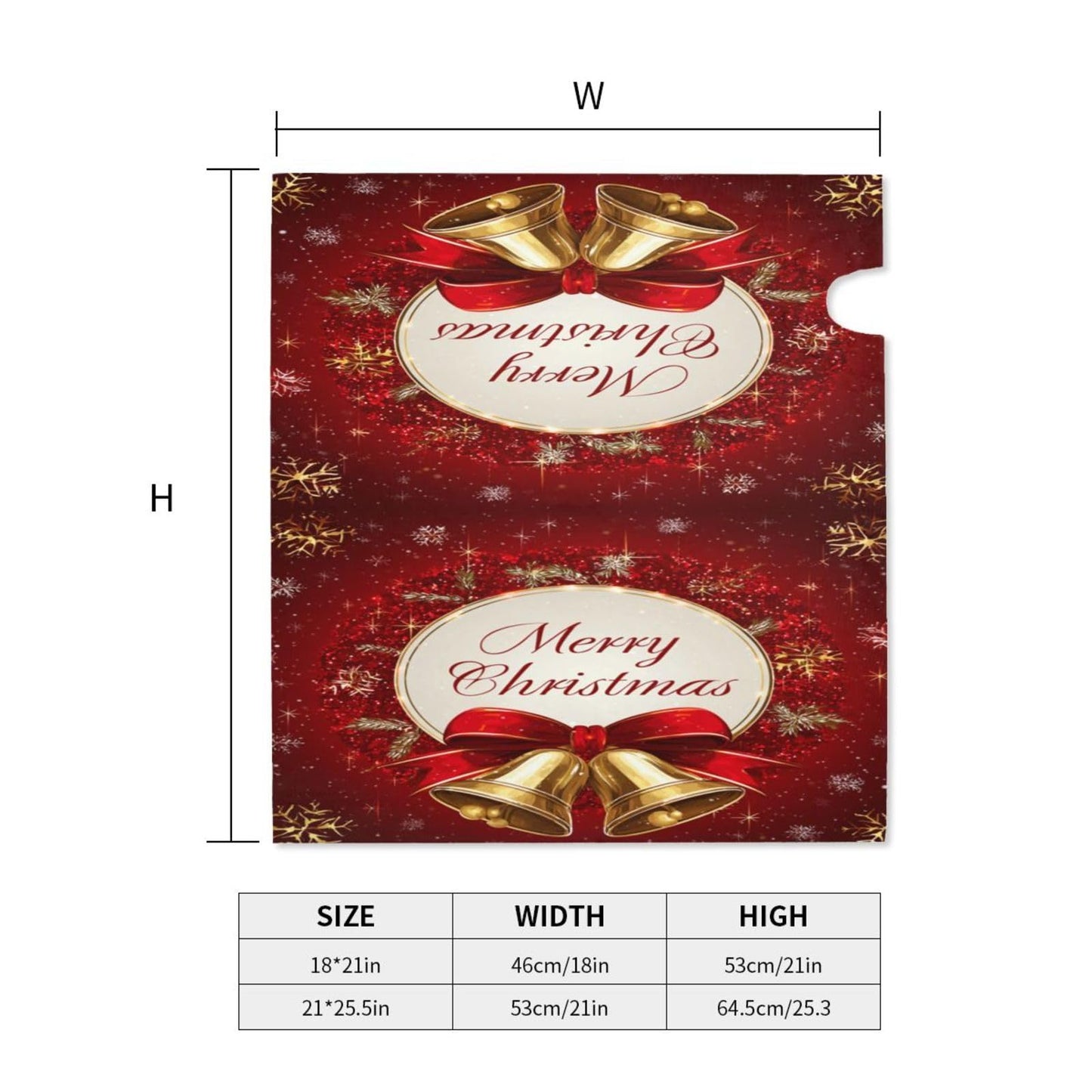 Festive Magnetic Mailbox Cover Red Christmas Bell Pattern Outdoor Mailbox Protector Holiday Seasonal Decorative Garden Yard Home Large Size 25.5 x 21 Inch