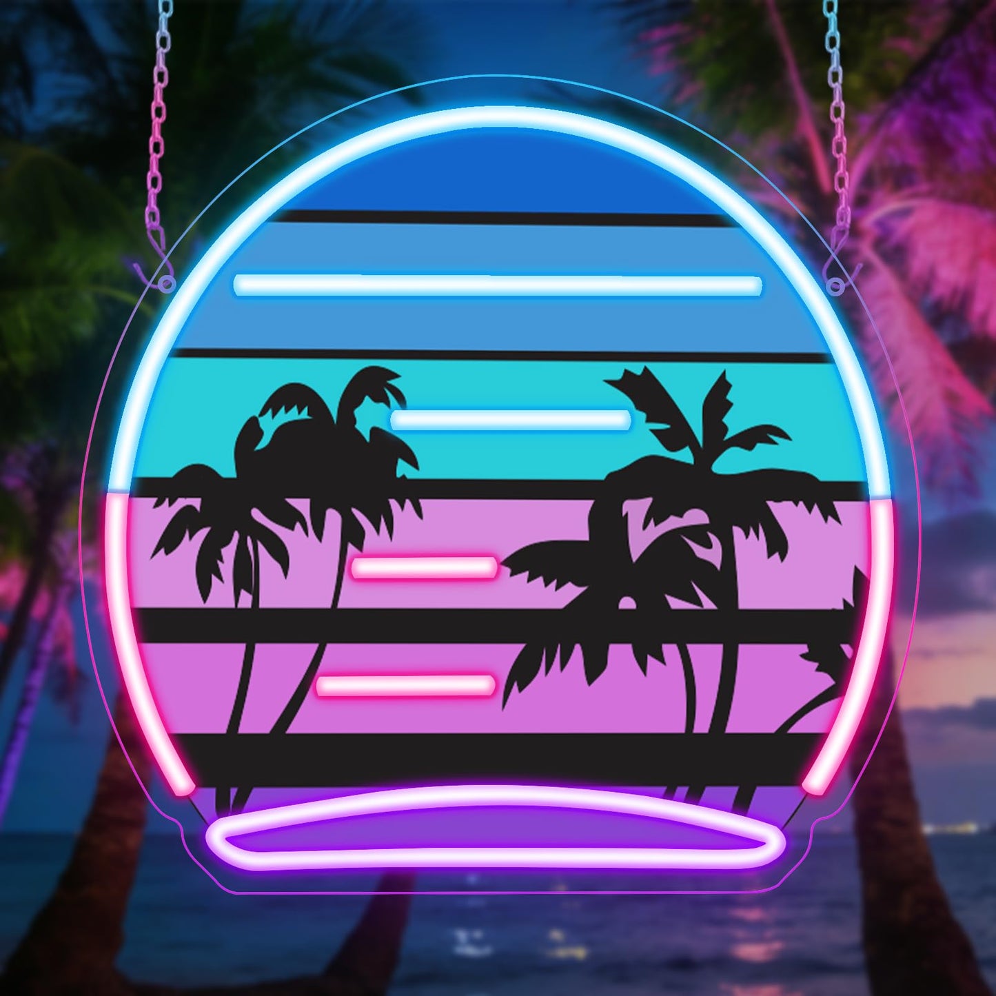 Tropical Neon Sign, Coconut Palm Tree Neon Lights for Wall Decor, LED Light up Bar Signs for Bar Beach Theme Bedroom Restaurant Party Pub Club Decor,Gift for Man Boys Girls
