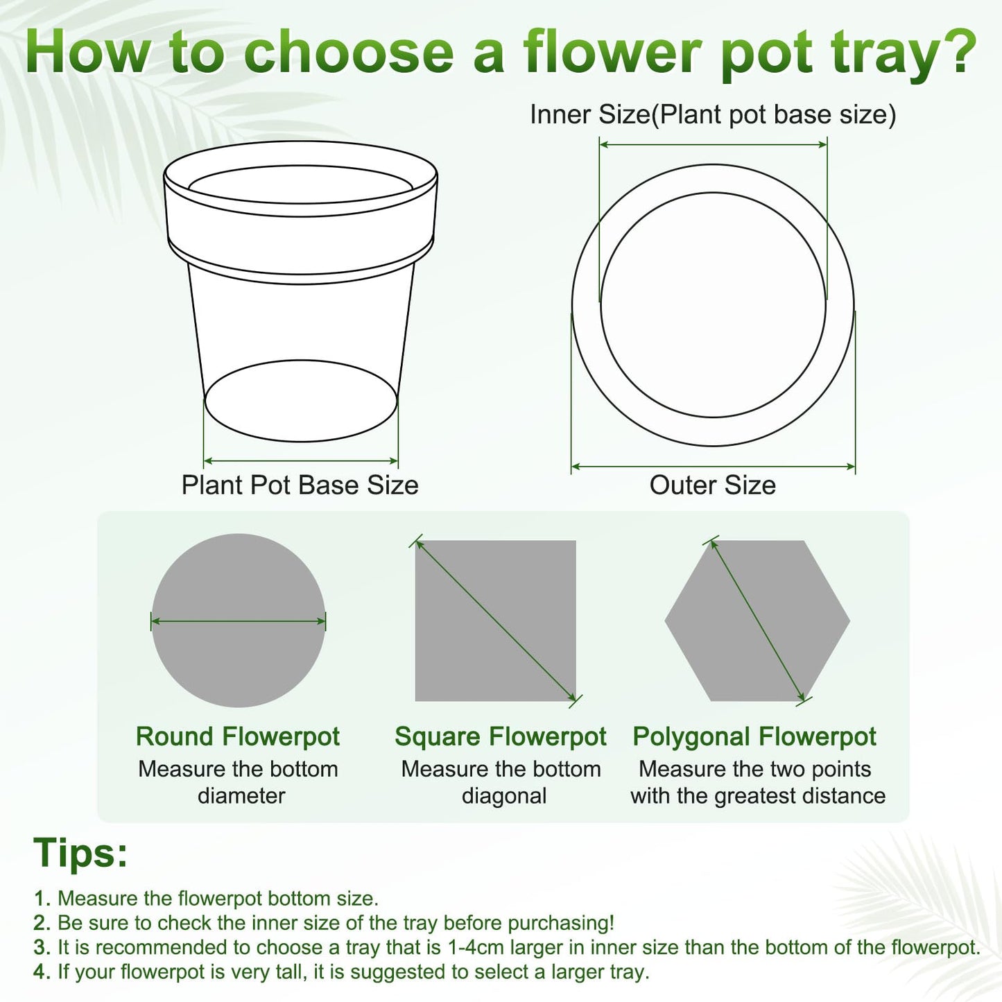 M METERXITY 2-Pack Plant Saucers, 7.3 Inch ID Anti-Rot Root Resin Flower Pot Plant Saucers for Indoor/Outdoor, Flowerpot Drip Tray [9.4 Inch OD, Gray White]
