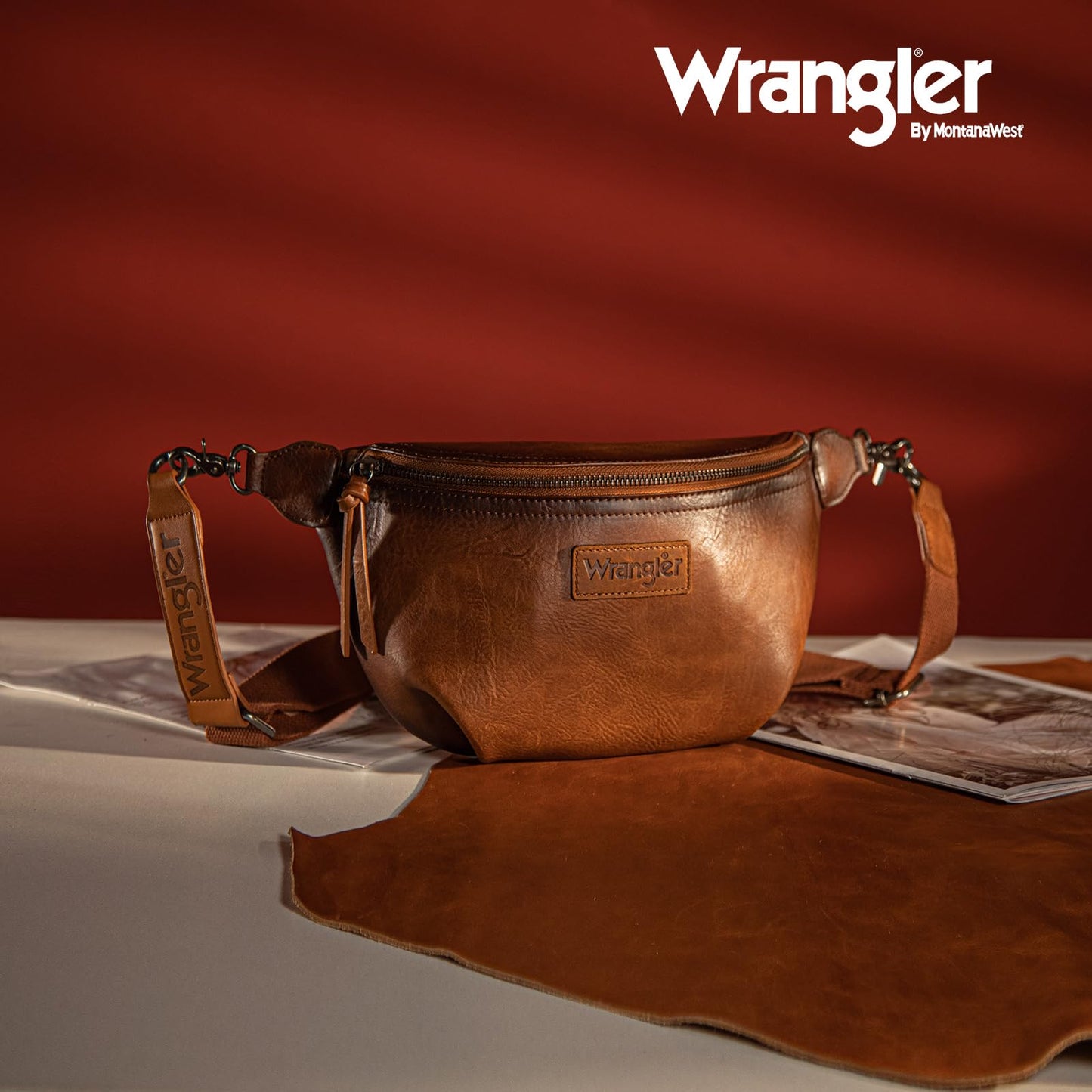 Wrangler Large Fanny Packs for Women Waist Bag Travel Belt Bags Crossbody Sling Purse WG82-A194BR