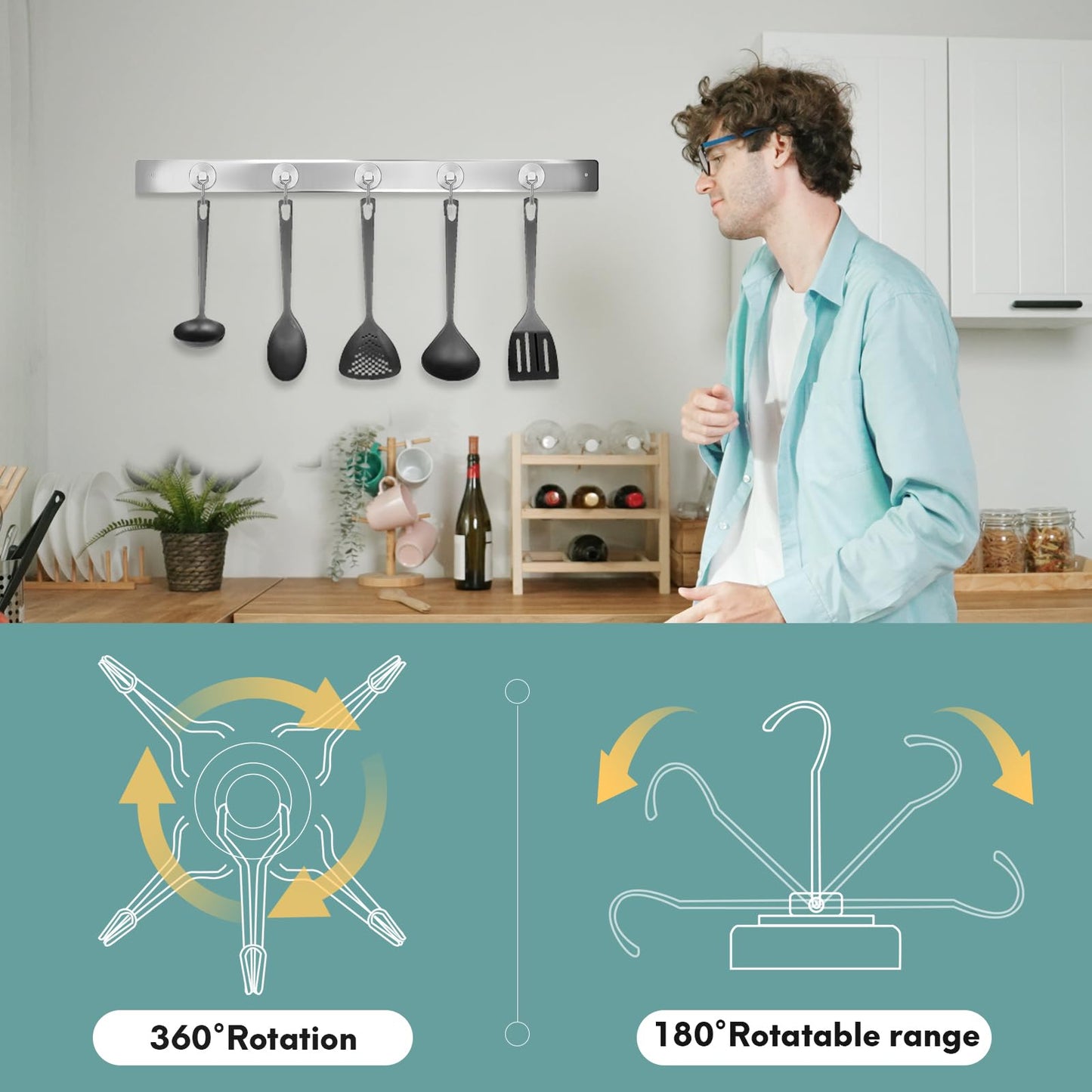 Neosmuk Magnetic Hooks, Cruise Ship Essentials, 100lb+ Swing Swivel Heavy Duty Magnetic Hooks for Cruise Cabins, Refrigerator, Grill, Hanging, and Travel,Extra Strong Must-Haves, Silver.
