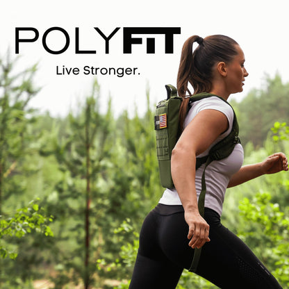 Polyfit Rucking Backpack 2.0 - Weighted Ruck Pack for Weight Plates - Patent Pending Side-Loading Rucksack for Walking, Running, Rucking, Strength and Endurance Training - Black Camo
