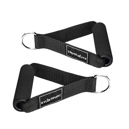 KYLIN SPORT 1 Pair of Resistance Bands Exercise Handles for Gym Heavy Duty Nylon Straps Foam Handles Replacement Fitness Equipment