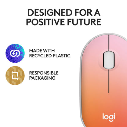 Logitech M340 Wireless Mouse with Limited Edition Prints, USB Receiver and Silent Clicks, Portable Wireless Mouse for Laptop, PC, Windows, Chrome, Surface – Floral Leaves