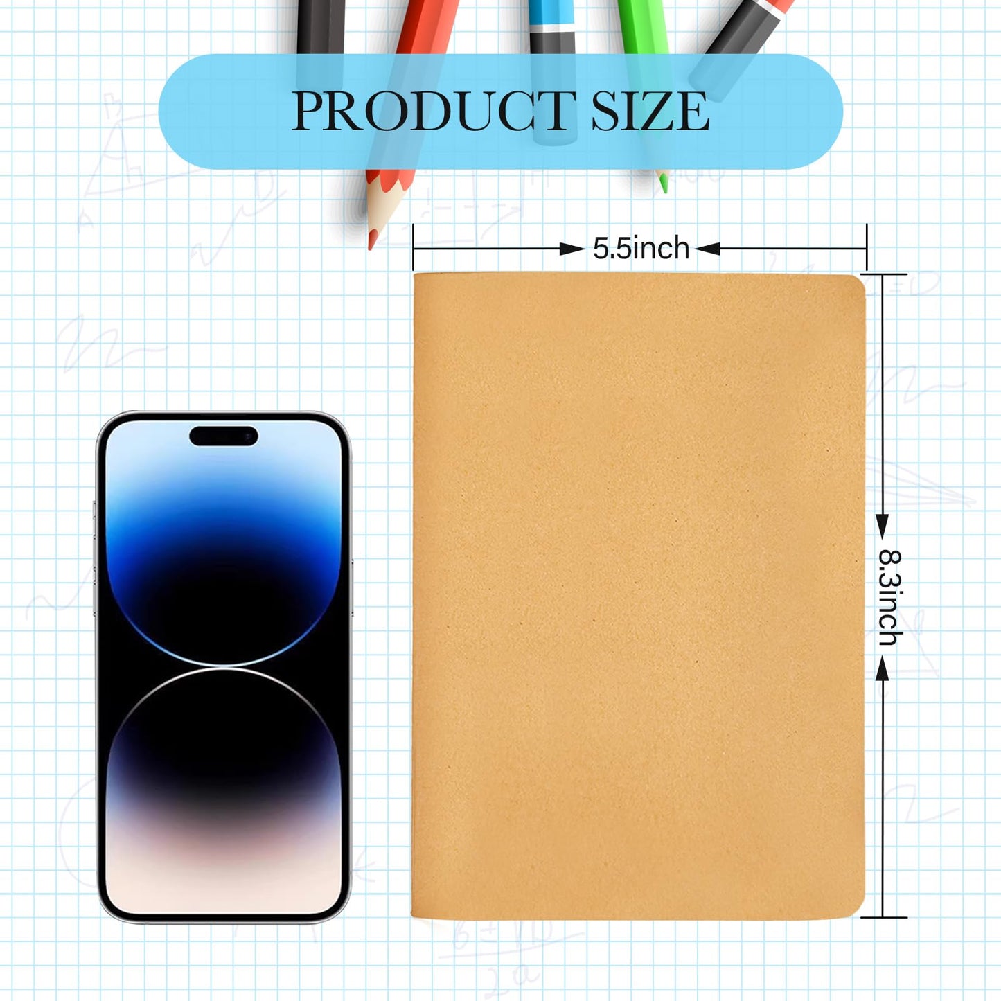 YUQILIN 100 Pack Notebooks Bulk, Journaling Kraft Notebooks 5.5 x 8.3 A5 Softcover Notebook for Travelers Students Office Writing Sketch Travel Journal Notepad with 72 Pages 36 Sheets (Brown-Unlined)