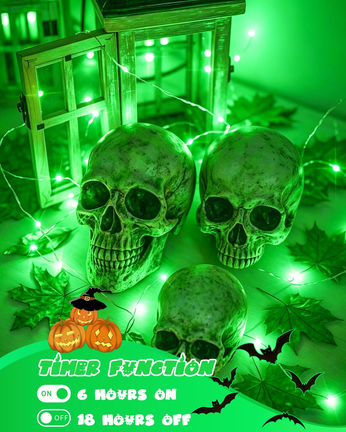 4 Pack 60 LED Fairy Lights Battery Operated with Timer, 20FT Waterproof String Lights Indoor Outdoor, Cuttable Battery Light for Home Bedroom Wedding DIY Centerpiece Christmas Decorations (Green)