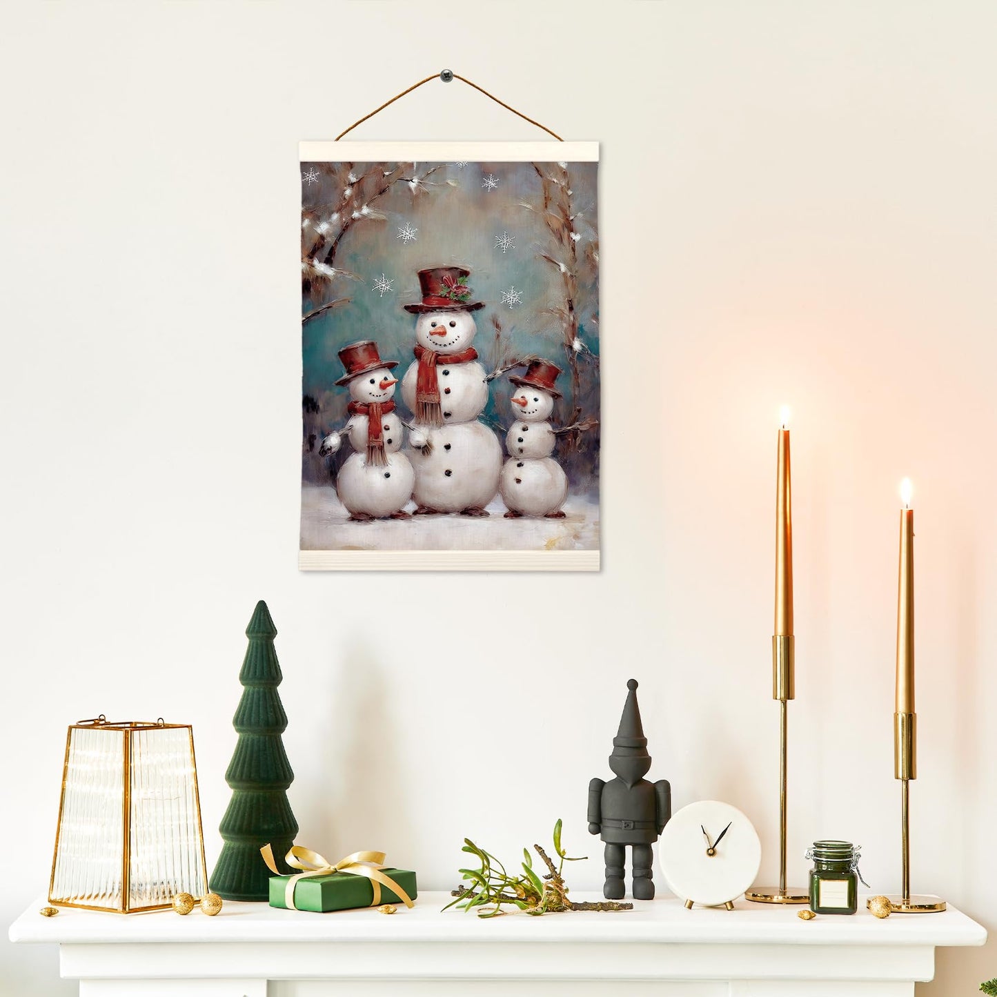 LKETW Christmas Snowman Poster Hanger Frame, 12x16 inch, Wall Art, Winter Snowy Theme Posters for Home Decor