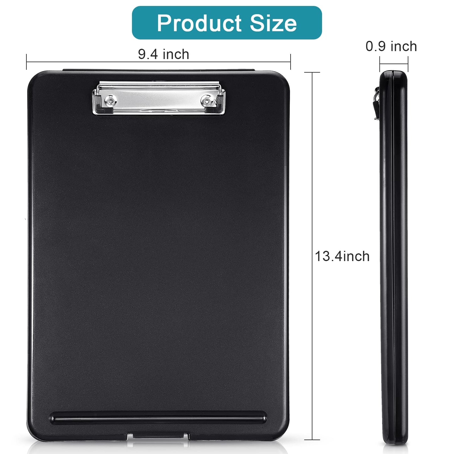 4 Pieces Clipboard with Storage Plastic Storage Clipboard Nursing Foldable Clip Board with Low Profile Clip for Student Teacher Nurse Employee, 9. 5 x 13. 5 Inch (Black, Blue, Green, Rose Red)