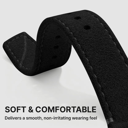 Bandletic Suede Leather Band Compatible with Apple Watch Bands for Men Women, Soft Strap for iWatch Ultra 3 2 Band 49mm, Series 11 10 (46mm), 9 8 7 (45mm), SE3 SE2 SE 6 5 4 (44mm), 3 2 1(42mm), Black