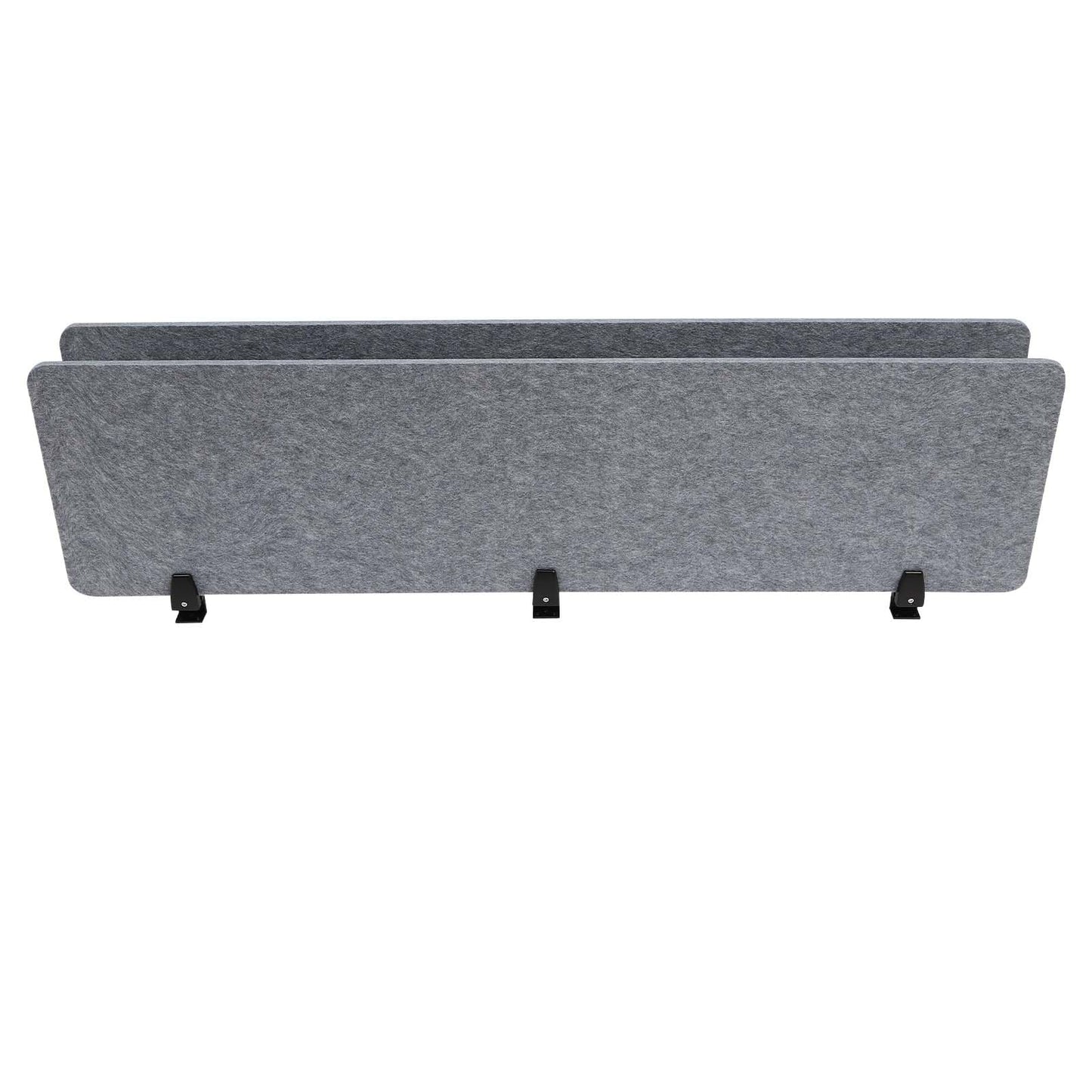ReFocus Raw Clamp-On Acoustic Desk Divider Mounted Privacy Panel Set – Reduce Noise & Visual Distractions for Office, Study (Castle Gray, 2× Panels (60"×16"))