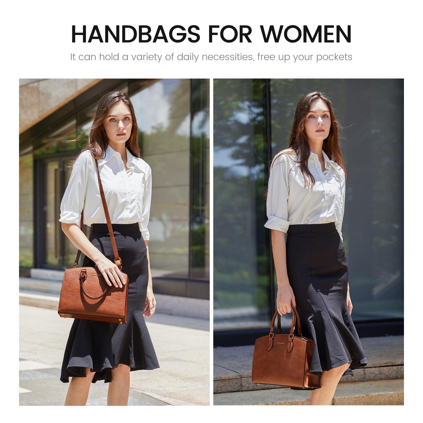 LOVEVOOK Purse Handbag for Women, Vintage Tote Shoulder Bag Trendy, PU Leather Satchel Bag, Medium Ladies Hand Bag Brown