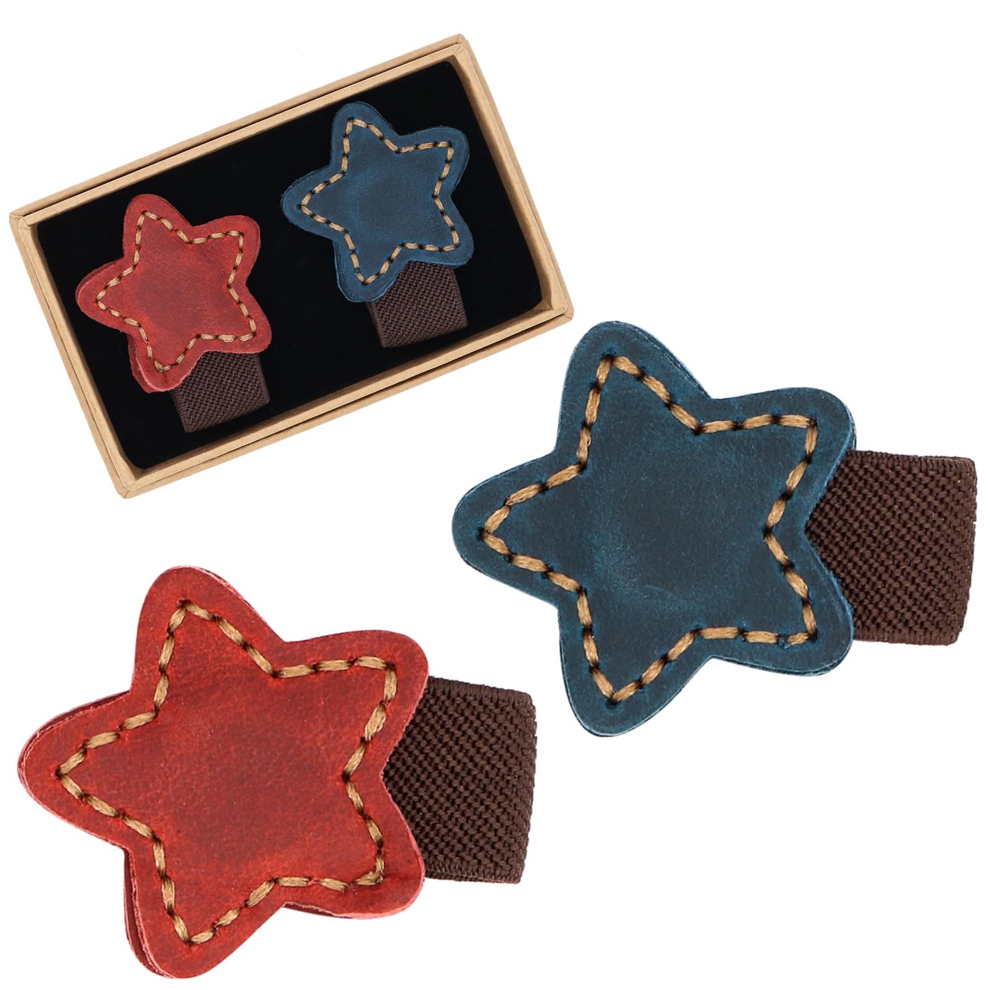 QUYANGCHIFENG 2pcs Magnetic Leather Bookmarks, Handmade Magnet Bookmark, Suitable for Women, Men, Students,Teachers and Other Reading Enthusiasts, Gifts Set for Book Lovers