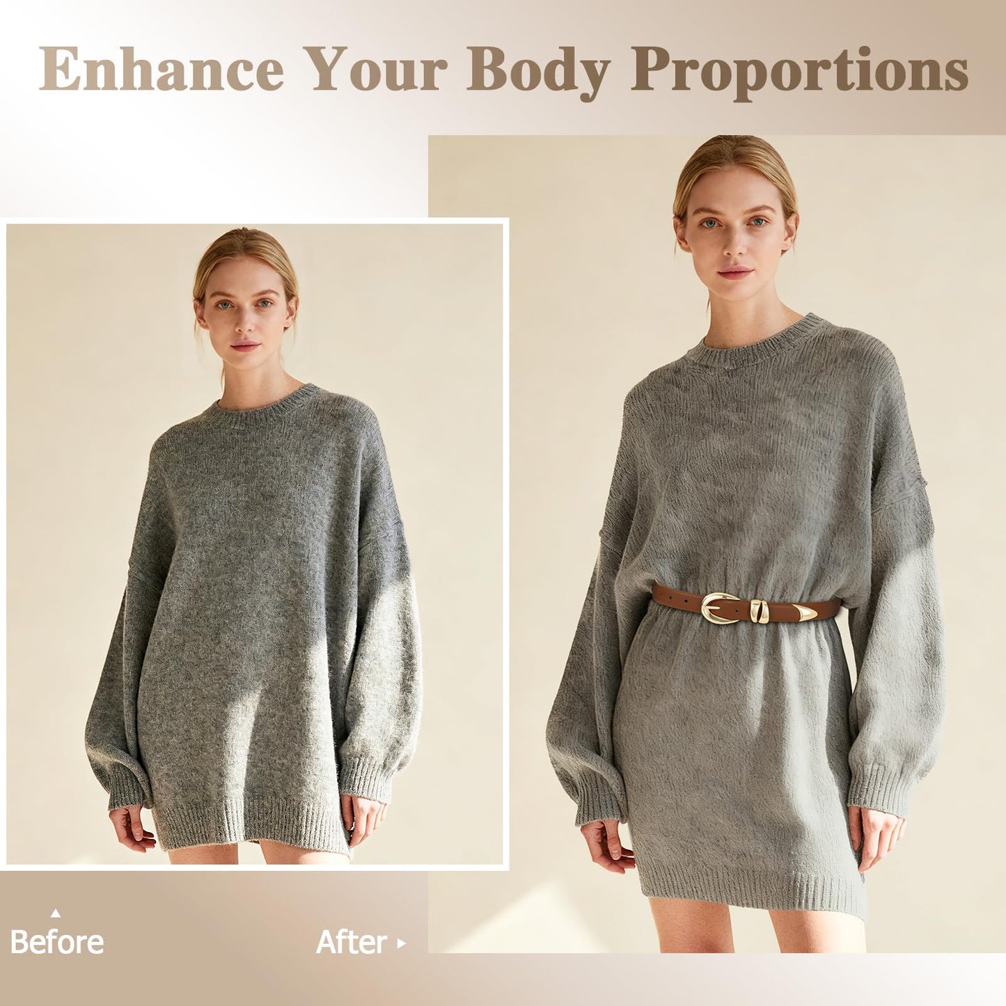 AI DEEBLUE Brown Belt Trendy Belts for Women Fashion Casual Women's Belts for Dresses Jeans