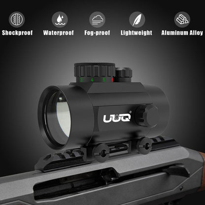 UUQ 1x40mm Reflex Sight, 4MOA Red&Green Dot Sight, Waterproof and Shockproof Gun Sight with 5-Level Brightness, Fits 20mm Rails