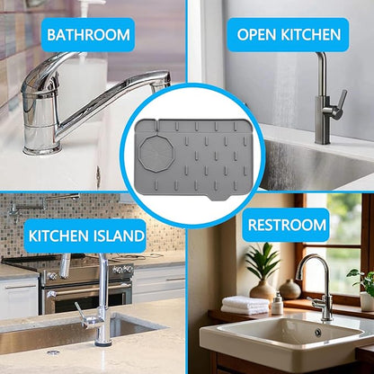 Mini Splash Guard 8.3" Dual-Sided Faucet Splash Guard Small Faucet Handle Drip
