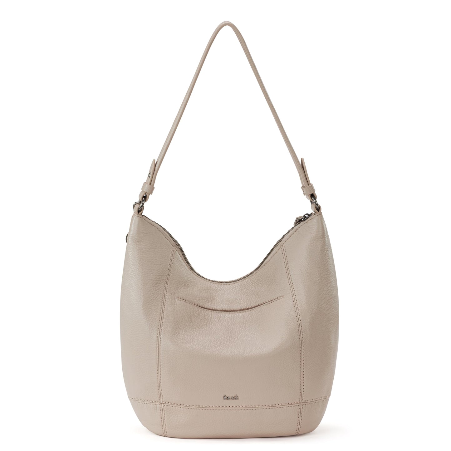 The Sak Sequoia Hobo Bag in Leather, Single Shoulder Strap, Sand