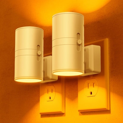 Briignite Night Lights Plug into Wall, Modern LED Night Light Plug in, Dusk to Dawn Sensor, Soft White 3000K, 0-100LM Adjustable Brightness, Dimmable NightLight for Hallway, Bedroom, Stairway, 2 Pack