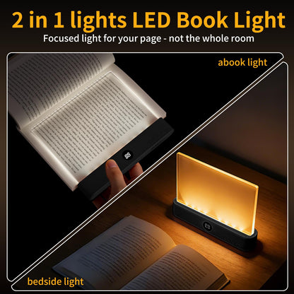 Led Book Light and Night Light 2 in 1 - Book Light Page, 3 Color Temperatures & Stepless Dimming, USB Rechargeable Reading Light with Timer for Night Reading, Book Lovers Gifts