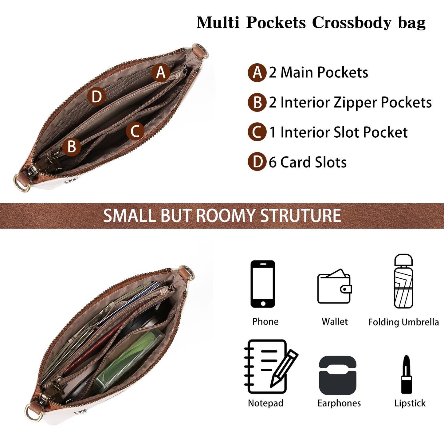 GAEKEAO Wristlet Wallet Clutch Purses For Women Small Crossbody Bag Cell Phone Wallet Purse Shoulder Handbag with Card Slots