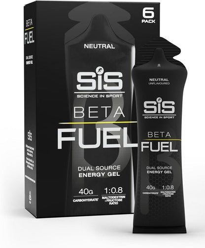BETA Fuel Gel - Isotonic Dual-Source Energy Gel for Fast Absorption | 6-Pack, Neutral Flavor