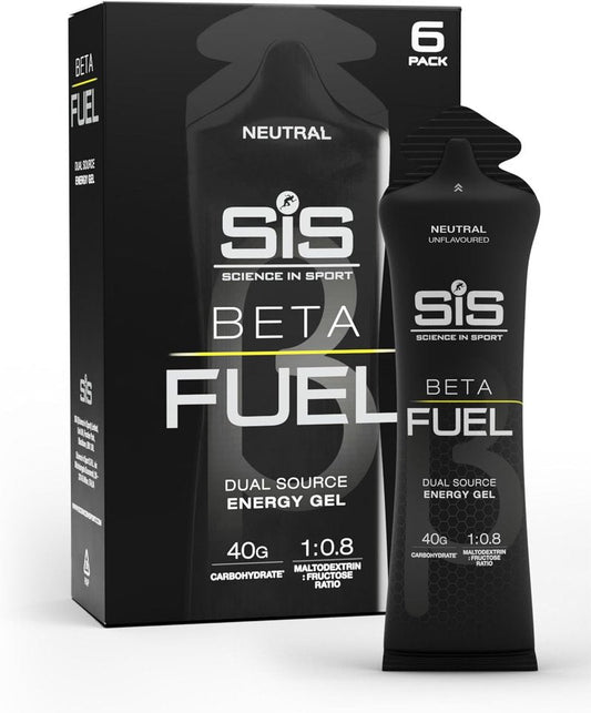 BETA Fuel Gel - Isotonic Dual-Source Energy Gel for Fast Absorption | 6-Pack, Neutral Flavor