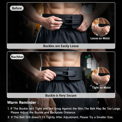 MANUEKLEAR 10mm Thick & 4inch Wide Weight Lifting Belt Lever, Lever Belt Weightlifting for Men and Women, Powerlifting Lever Gym Belt for Squat Deadlift Workout (Black, M(29-35inches))